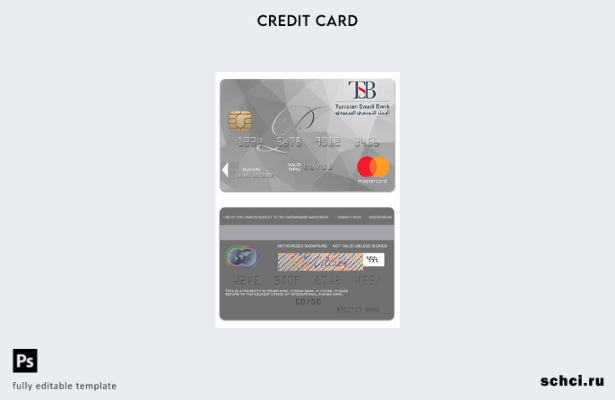 цифровая загрузка шаблона национальной платиновой карты Mastercard Tunisia Inter